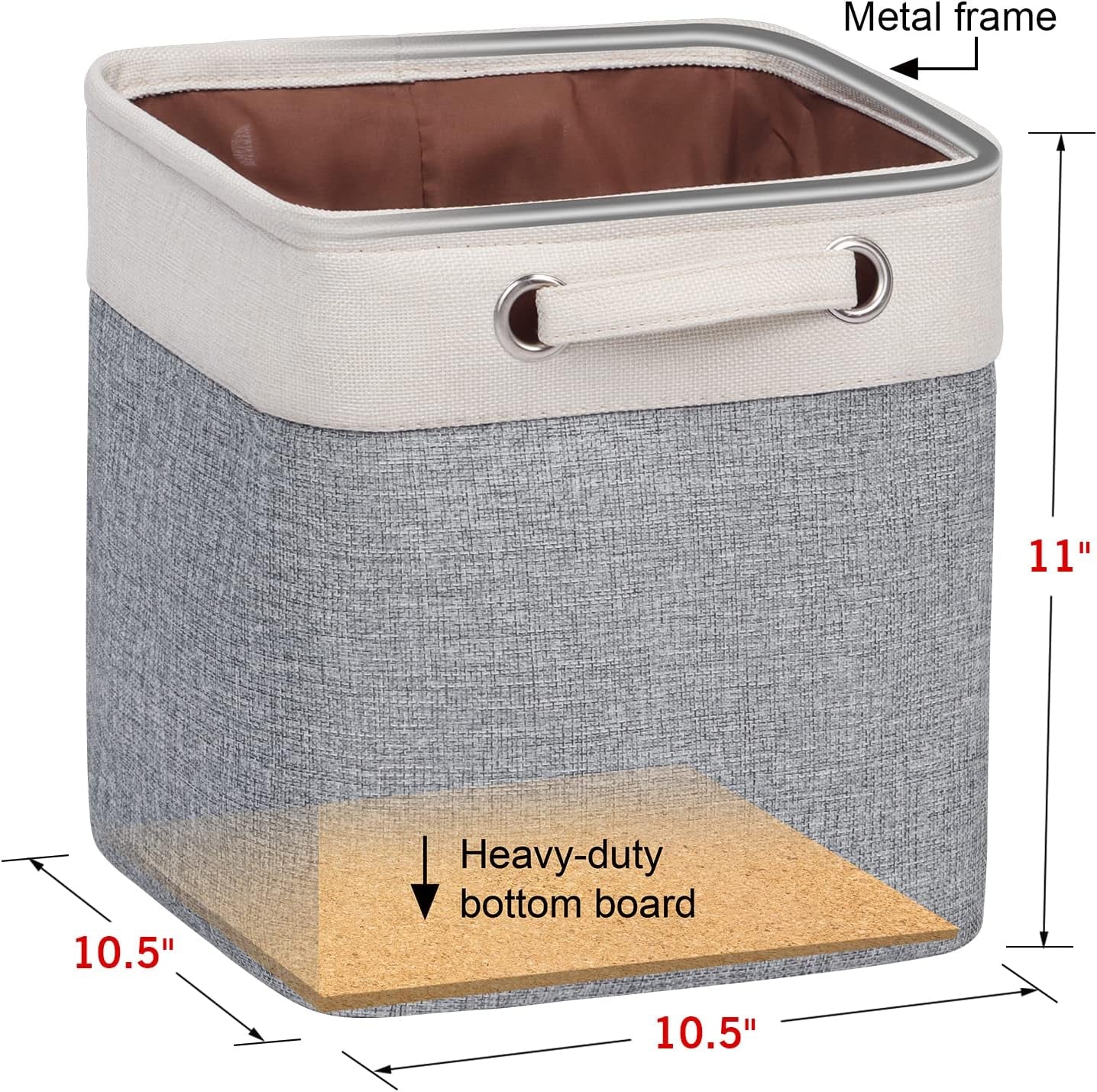 Kntiwiwo Cube Storage Bins 10.5” X 10.5 X 11” Cloth Baskets for Storage with Handles Storage Bins for Shelf, Closet, Office Organizer, Set of 6