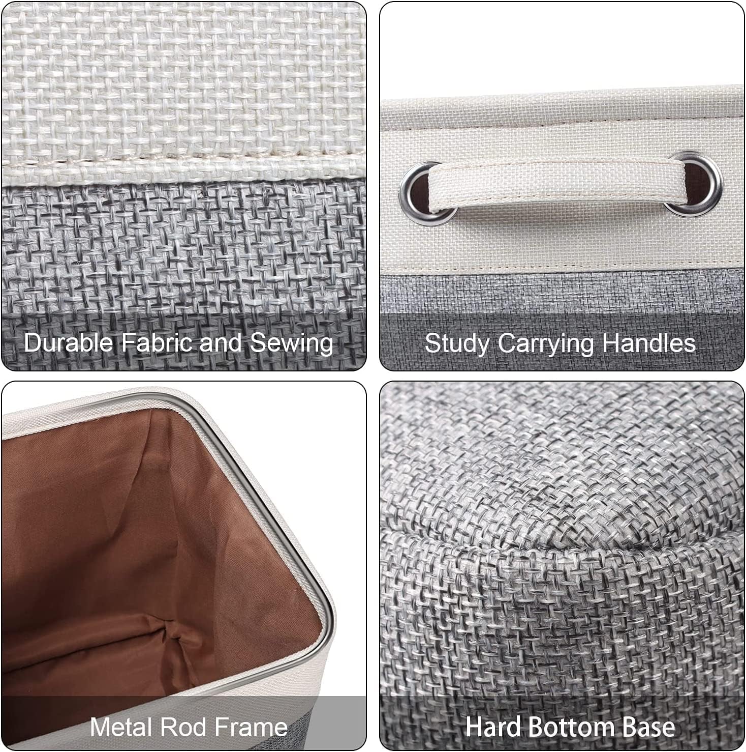 Kntiwiwo Cube Storage Bins 10.5” X 10.5 X 11” Cloth Baskets for Storage with Handles Storage Bins for Shelf, Closet, Office Organizer, Set of 6