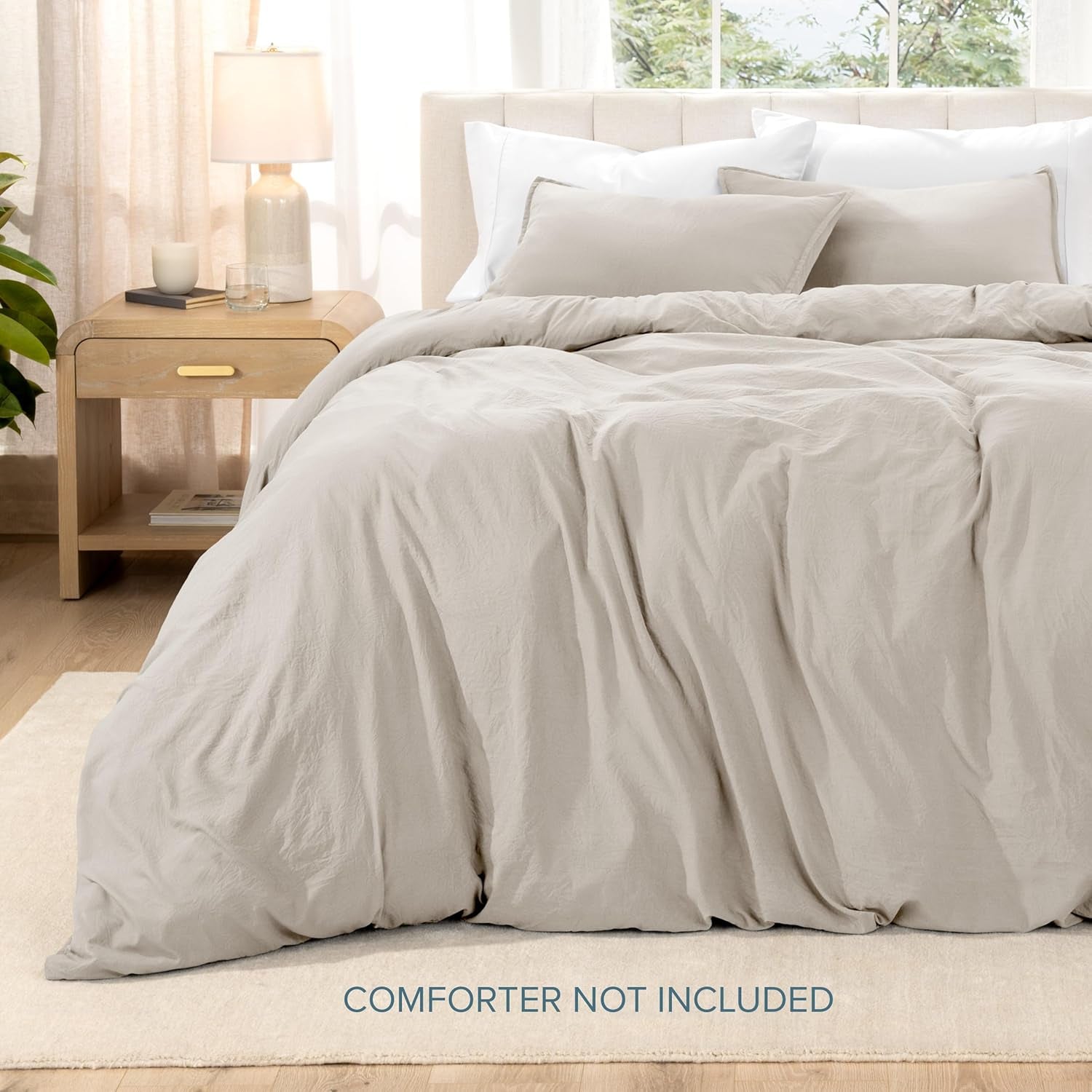 Bare Home Microfiber Duvet Cover Set - Ultra Soft Washed Microfiber - Twin/Twin Extra Long - Linen-Like Look - Easy Care - Breathable Fabric - Our Softest Duvet Cover Set (Twin/Twin XL, Fog)